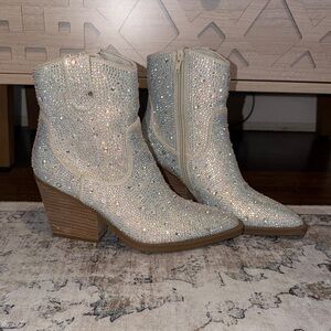 Very G Rhinestone Ankle Booties